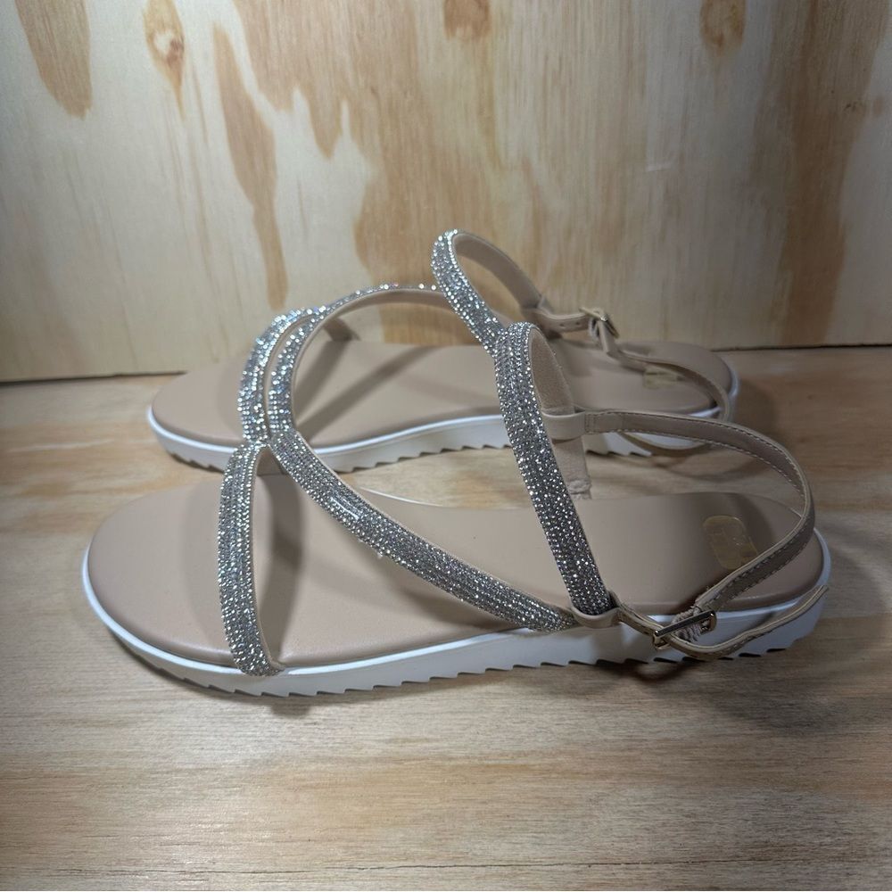 GB  Strappy Silver Rhinestone Sandals Women’s Size 11